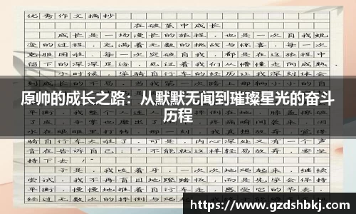 易游原帅的成长之路：从默默无闻到璀璨星光的奋斗历程